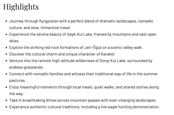 A Journey through Kyrgyzstan